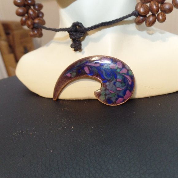 Copper Enamel Pin/Brooch Inga Carlson Signed Inga 1960s - Picture 12 of 12